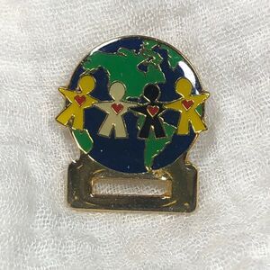 Anderson's Its Elementary Children Globe Pin Brooch